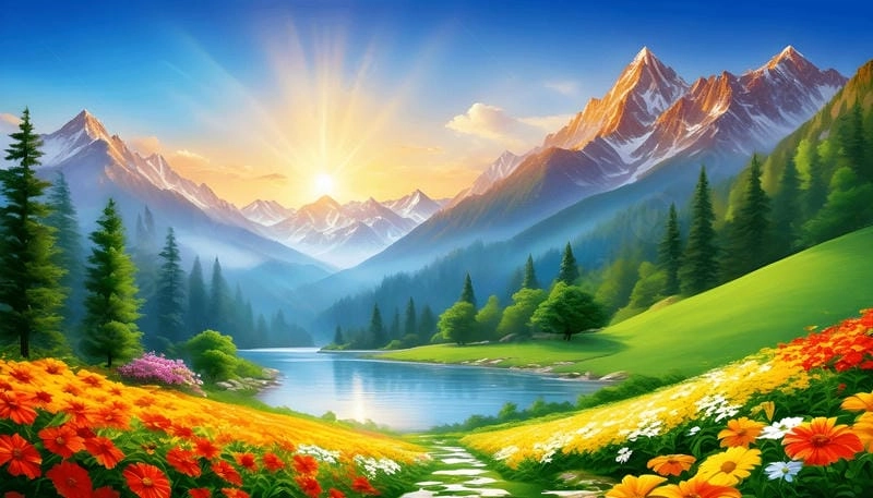 Lạc lối trong background thiên nhiên thanh bình