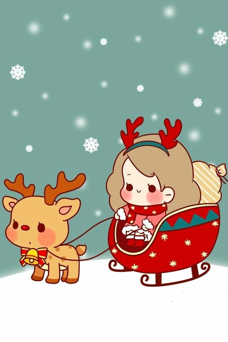 Gửi lời chúc yêu thương bằng ảnh giáng sinh chibi cute