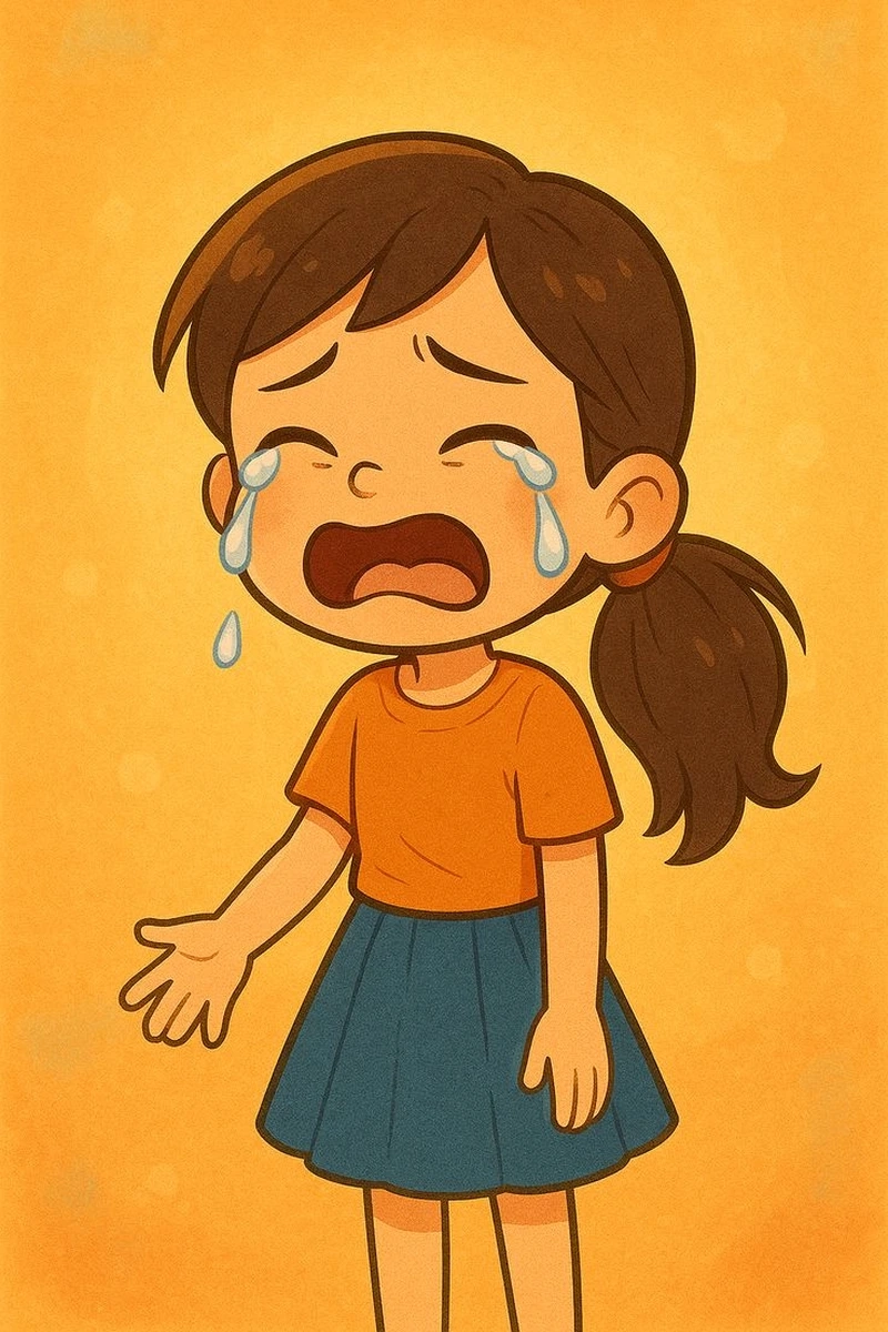 Sắc màu cảm xúc trong ảnh anime chibi khóc