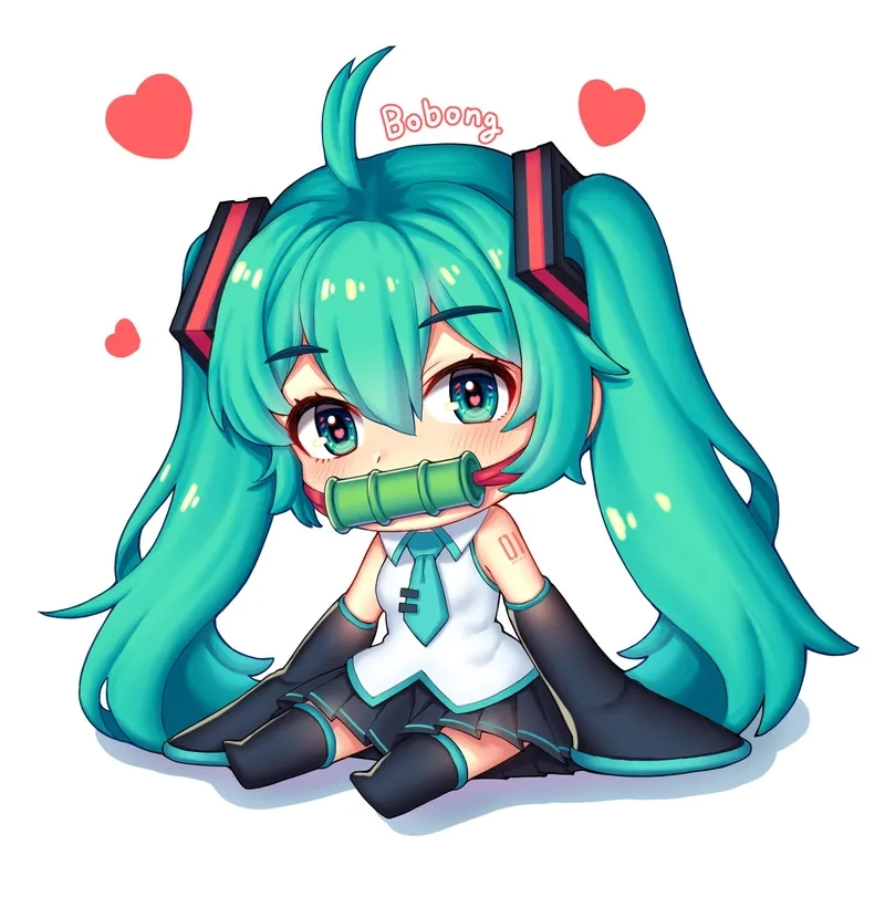 Trải nghiệm niềm vui với miku chibi đầy màu sắc