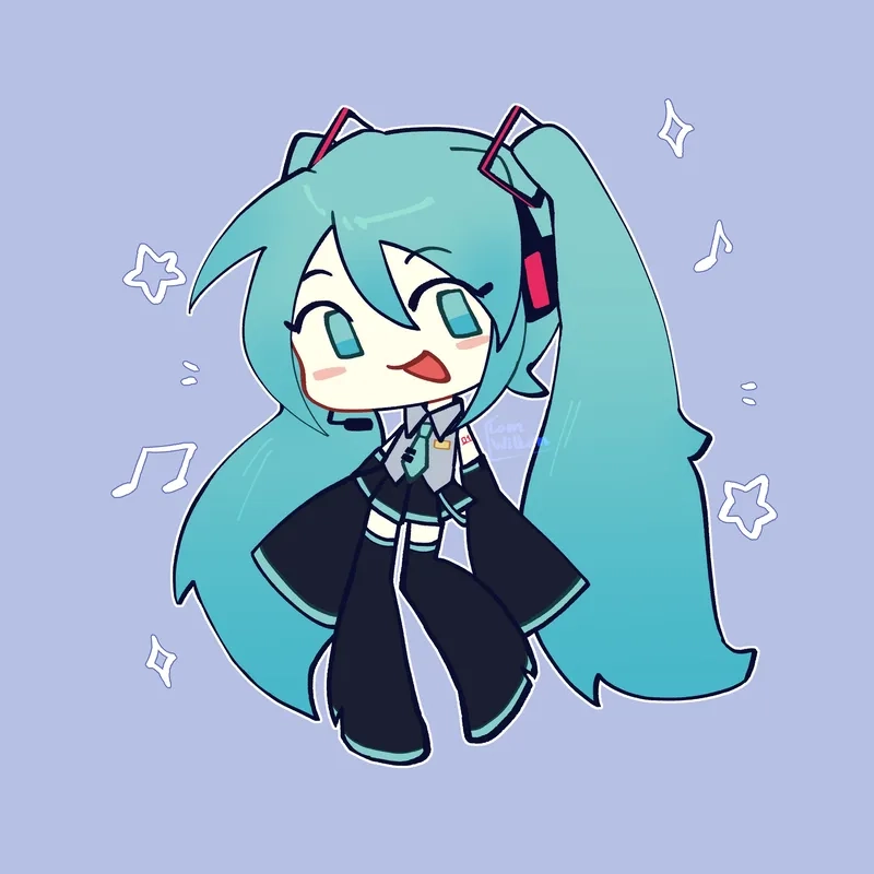 Tải ngay miku chibi png cho avatar và màn hình