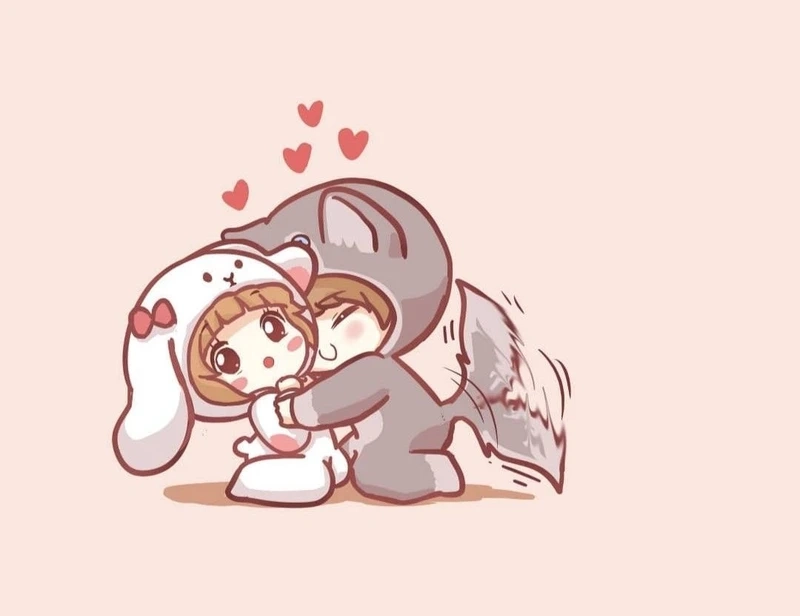 Tải ngay ảnh chibi ôm nhau cực ngộ nghĩnh