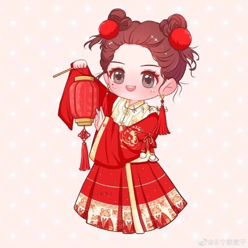 Gửi lời chúc dễ thương qua chibi ảnh tết