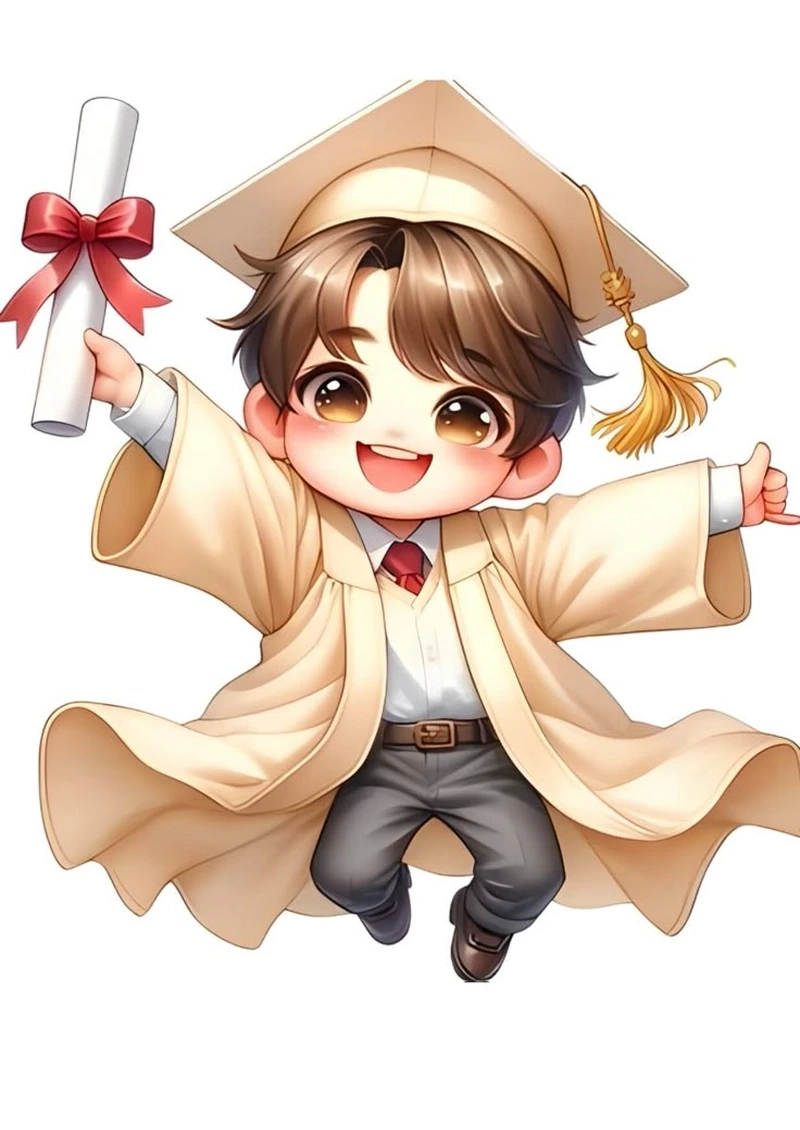 Tỏa sáng tự tin với chibi mặc áo tốt nghiệp