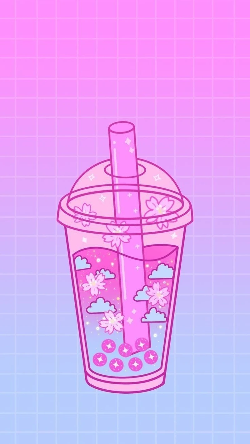 Sắc thái ngọt ngào từ hình ly trà sữa chibi