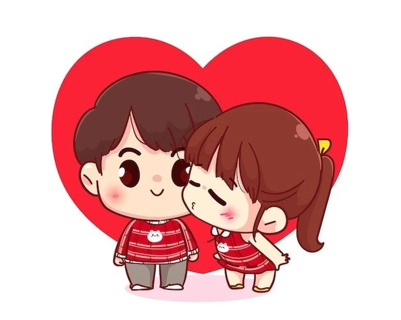 Ngọt ngào hơn với bộ ảnh đôi chibi valentine couple