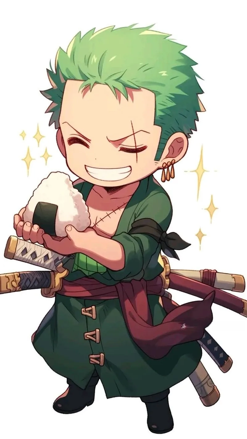 Thần thái mạnh mẽ trong zoro chibi ngầu