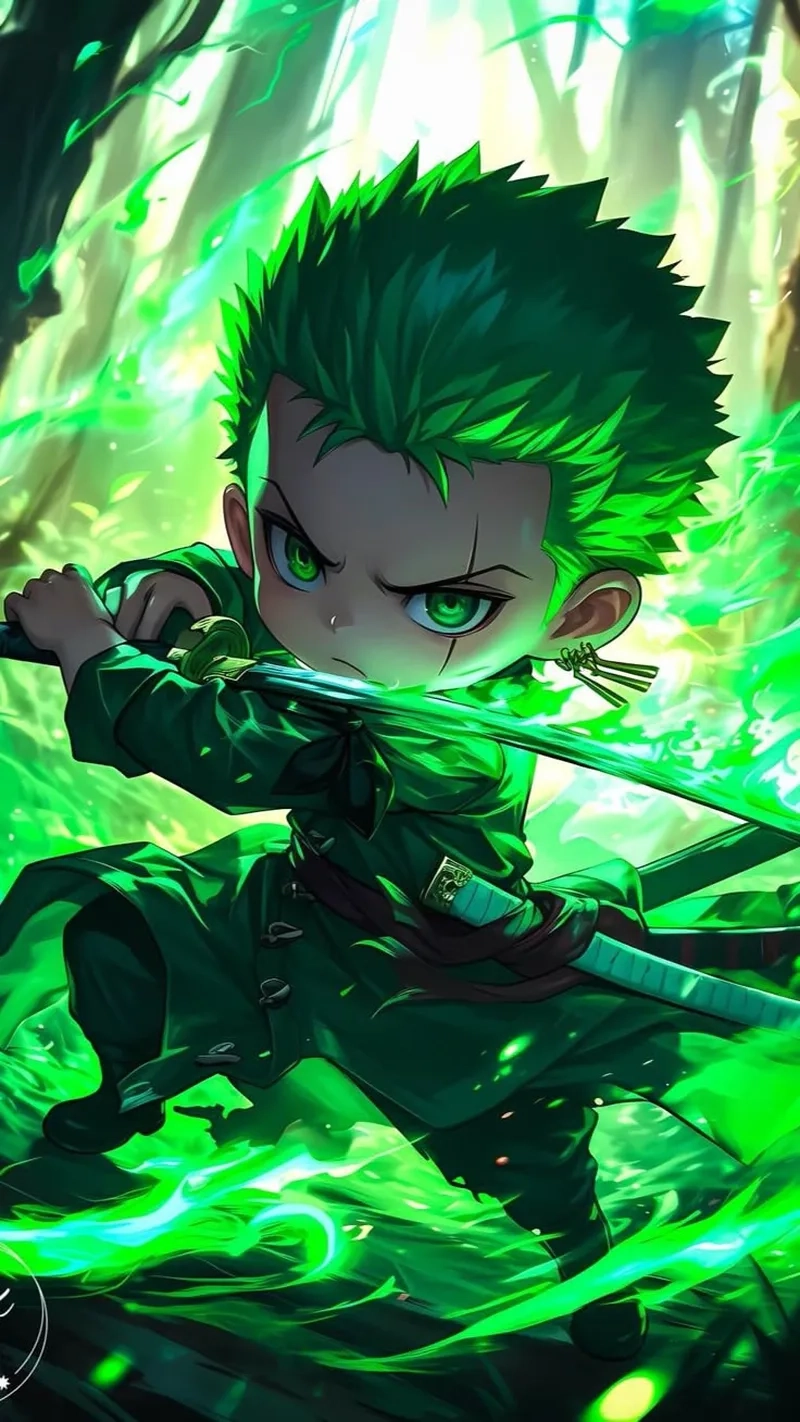 Cực sắc nét với zoro chibi wallpaper hd 4k