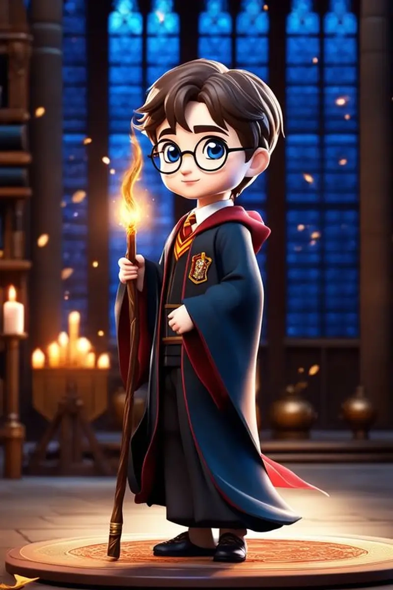 Trang trí màn hình với hình harry potter chibi sinh động