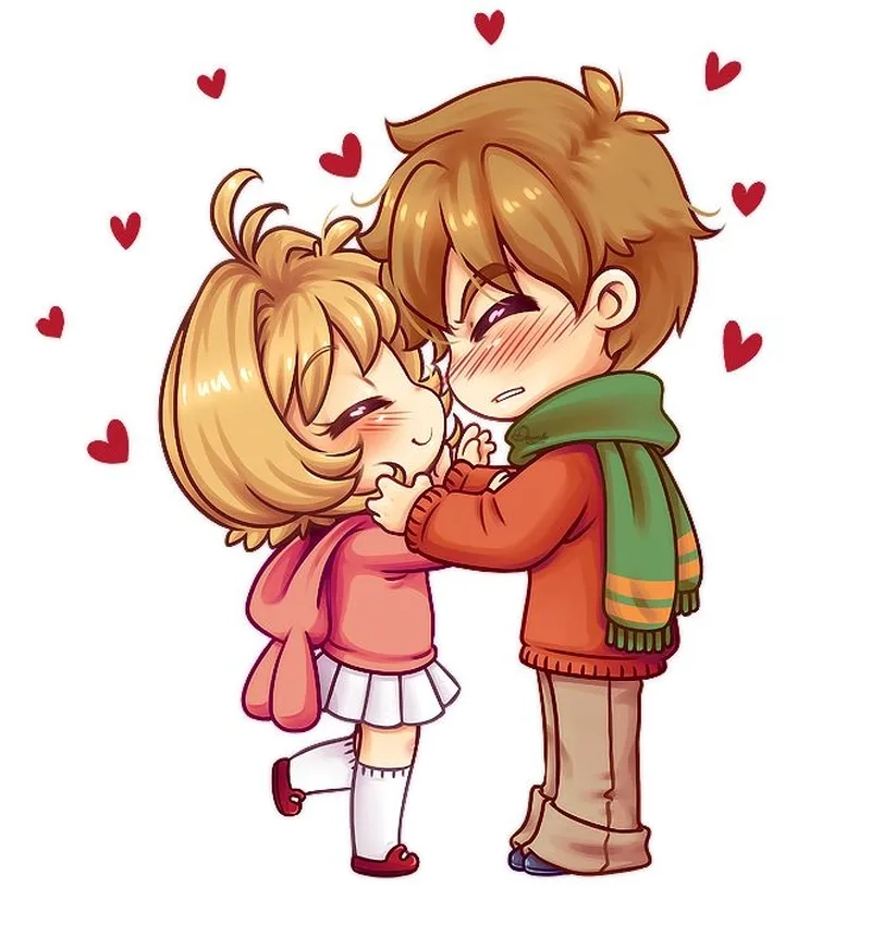 Ngất ngây cùng hình chibi cute cặp đẹp lung linh