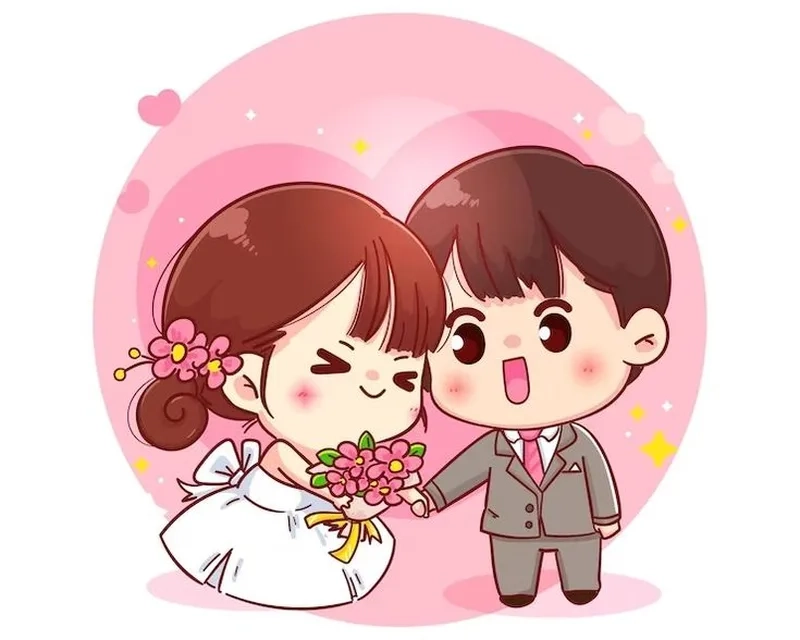Làm mới màn hình với hình nền chibi cặp đẹp lung linh