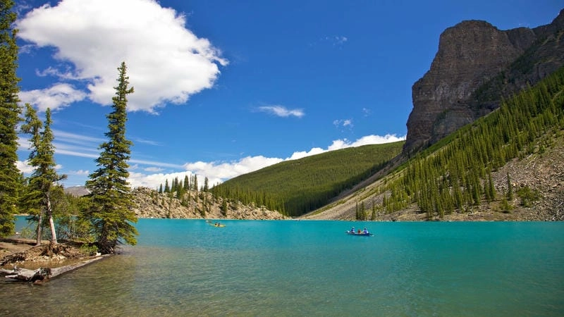 Thức dậy cùng hồ Moraine tuyệt mỹ