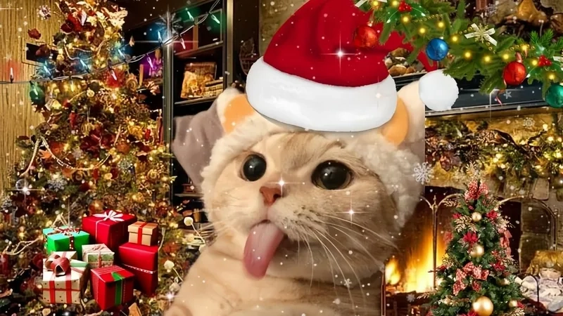 Nổi bật với avatar mèo meme noel độc quyền mùa lễ hội