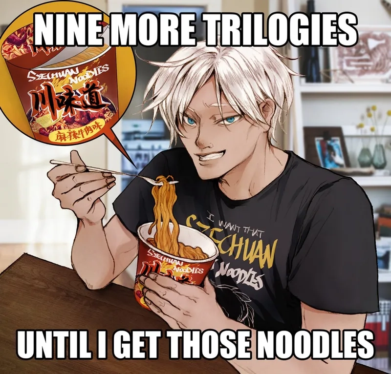 Fan anime không thể bỏ lỡ anime eating noodles meme