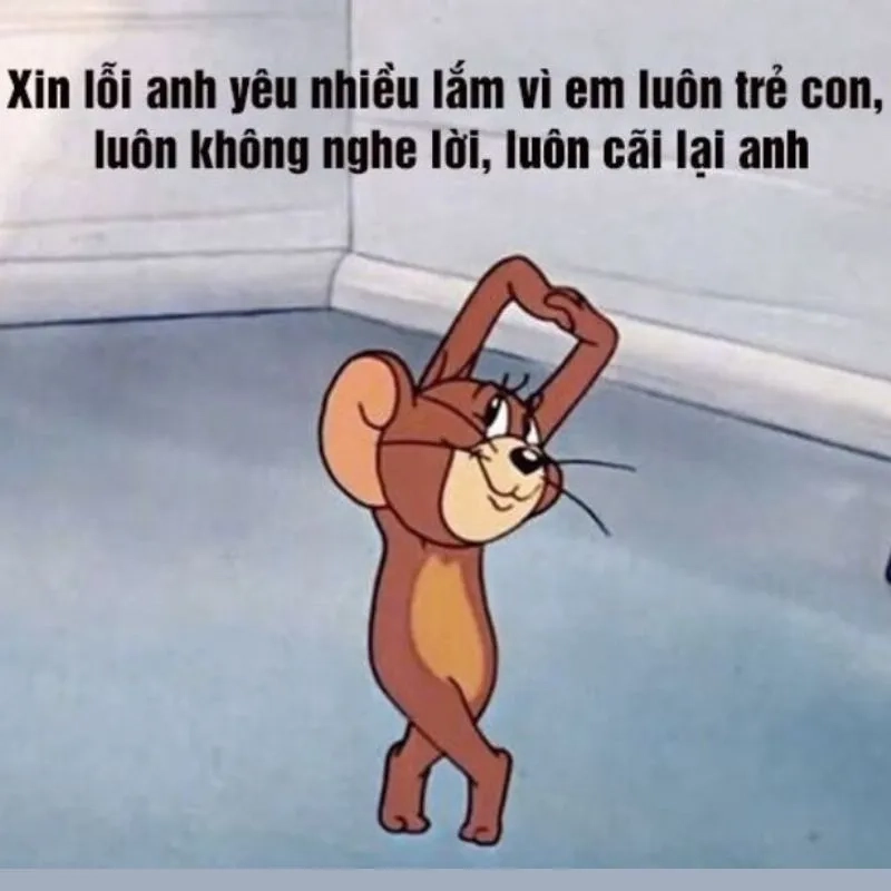 Khi muốn hàn gắn tình cảm hãy thử meme xin lỗi người yêu