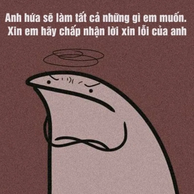 Không biết nói gì thì gửi ngay anh xin lỗi meme cho nửa kia