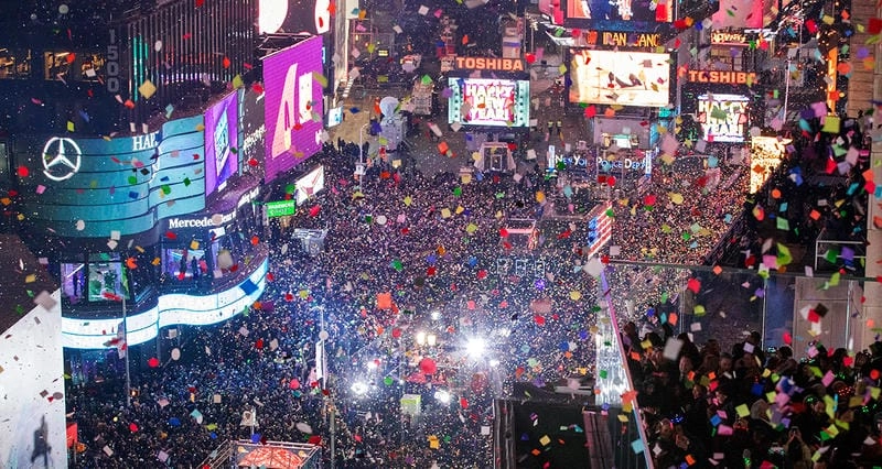 Sưu tầm những bức New Year's Eve Times Square hoành tráng