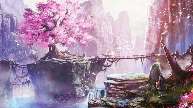 Lạc lối trong phong cảnh anime 4k