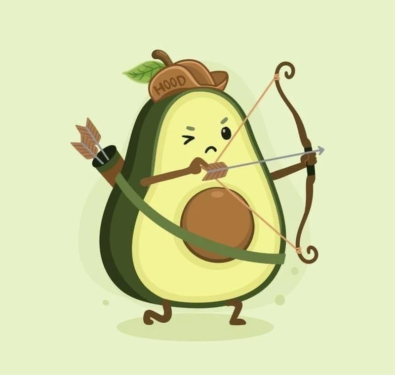 Tạo điểm nhấn sinh động với hình ảnh quả bơ chibi