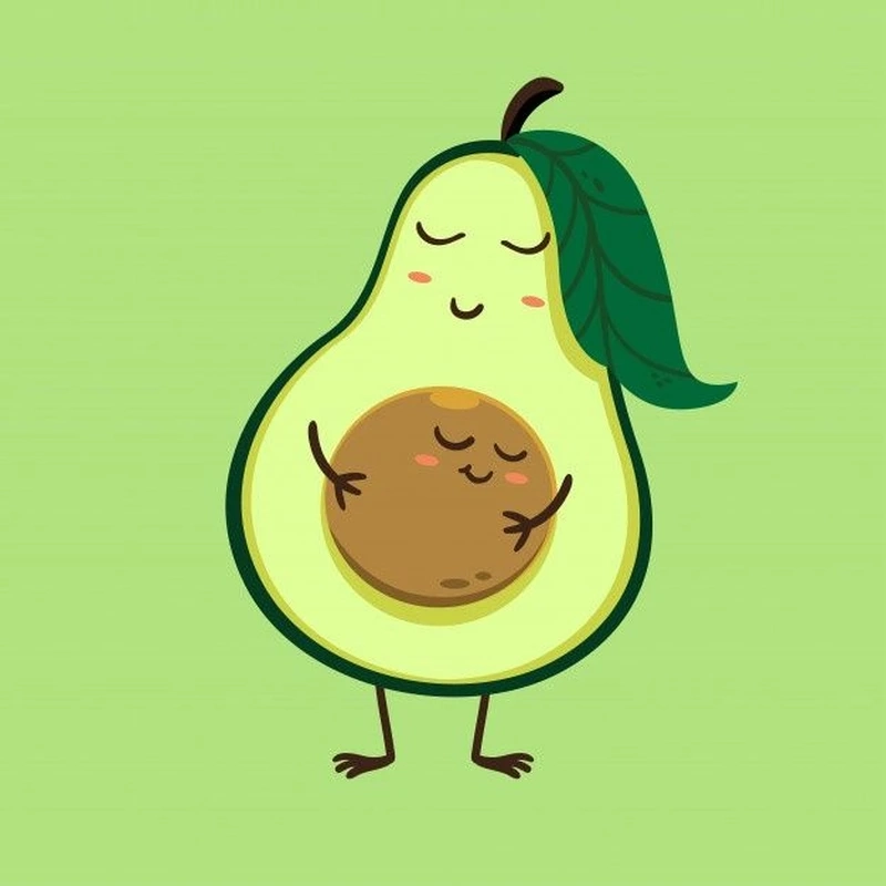 Niềm vui lan tỏa qua ảnh quả bơ chibi