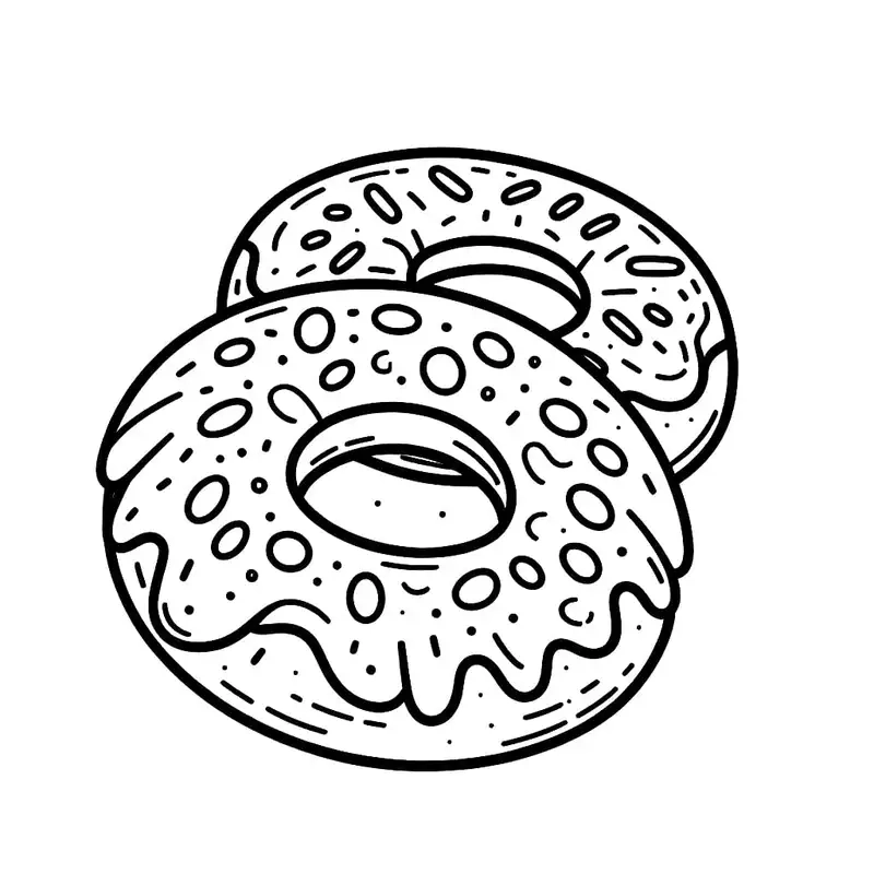 In ngay hình tô màu bánh donut cho bé vui chơi