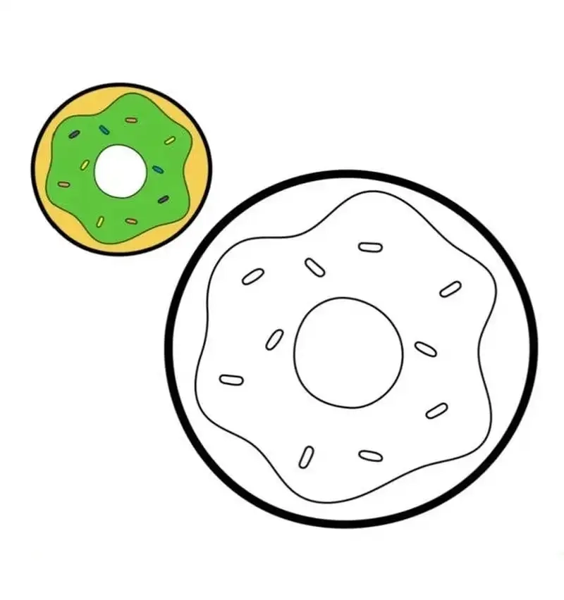 Khám phá bộ sưu tập tranh tô màu bánh donut vui nhộn