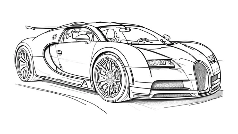 Bé sẽ thích mê bộ tô màu xe Bugatti cực hiếm và sang trọng