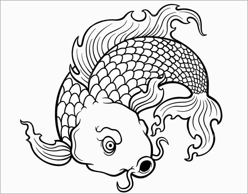 Sáng tạo vui nhộn cùng tranh tô màu cá chép vàng hấp dẫn