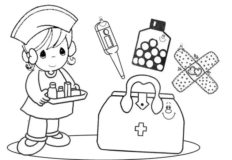 Tranh tô màu balo y tế cho bé phát triển tư duy sáng tạo
