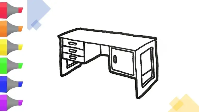 Thỏa sức vui chơi với hình tô màu bàn ghế học đẹp mắt
