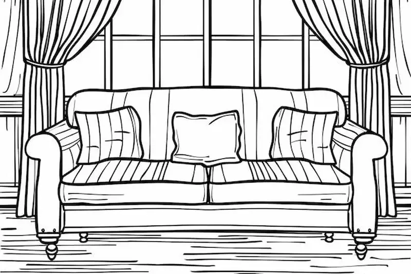 Vui nhộn và đáng yêu với tranh tô màu sofa cartoon