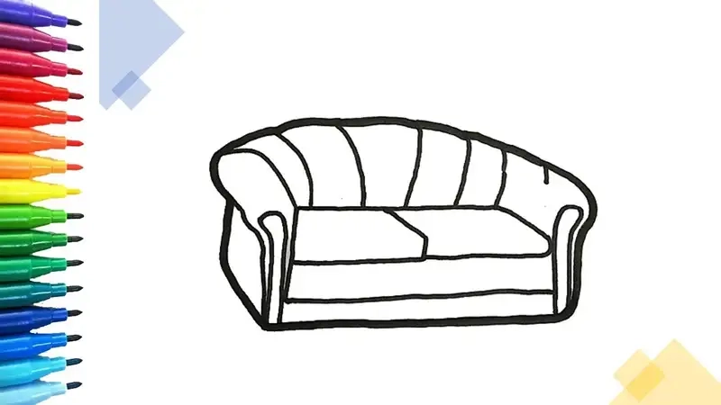 Tưởng tượng thú vị với hình tô màu ghế sofa
