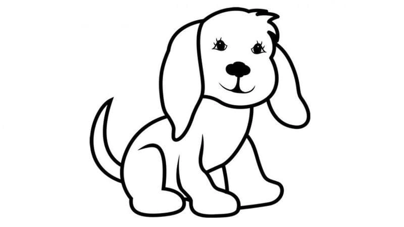 Hình vẽ con chó tô màu đẹp mắt