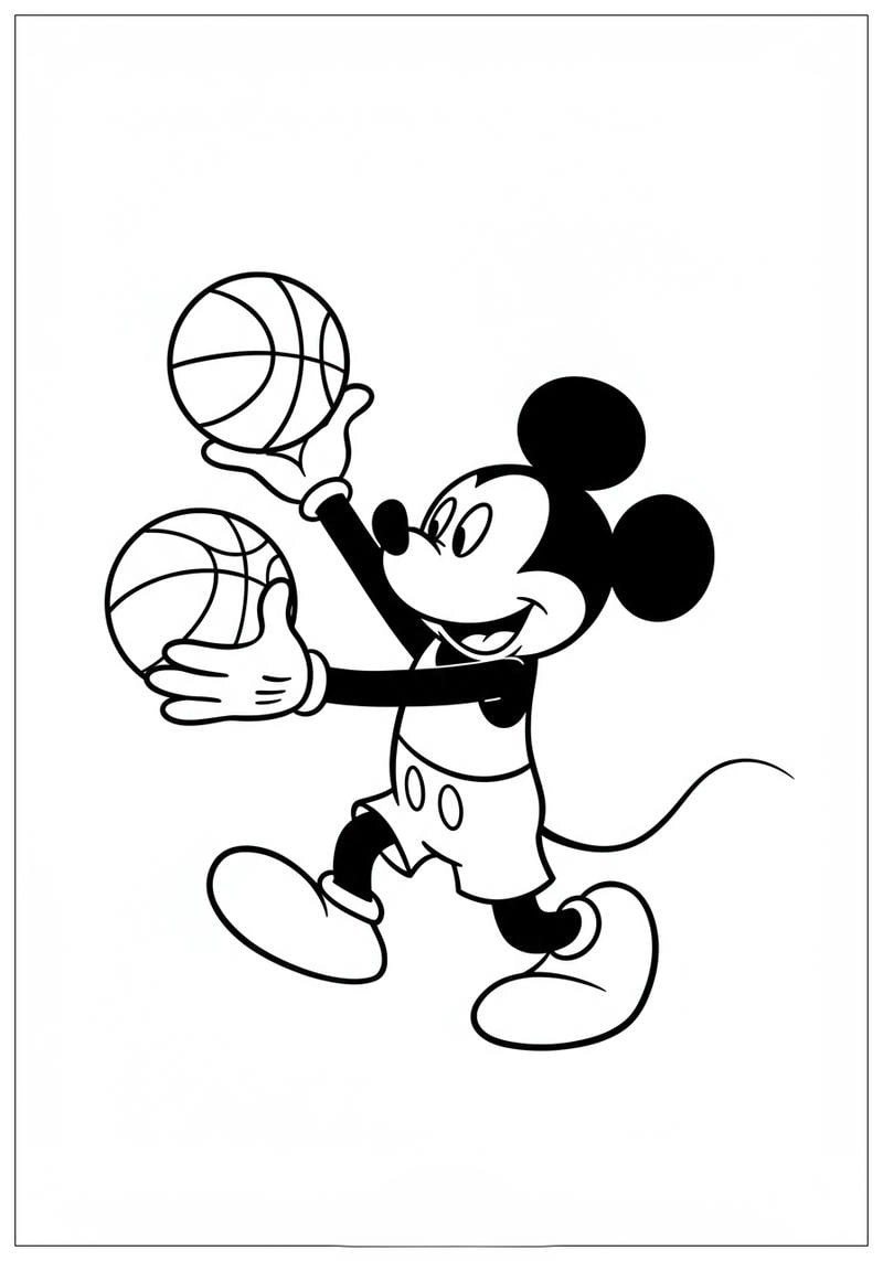 Bé khám phá tranh tô màu Mickey lái máy bay vui nhộn