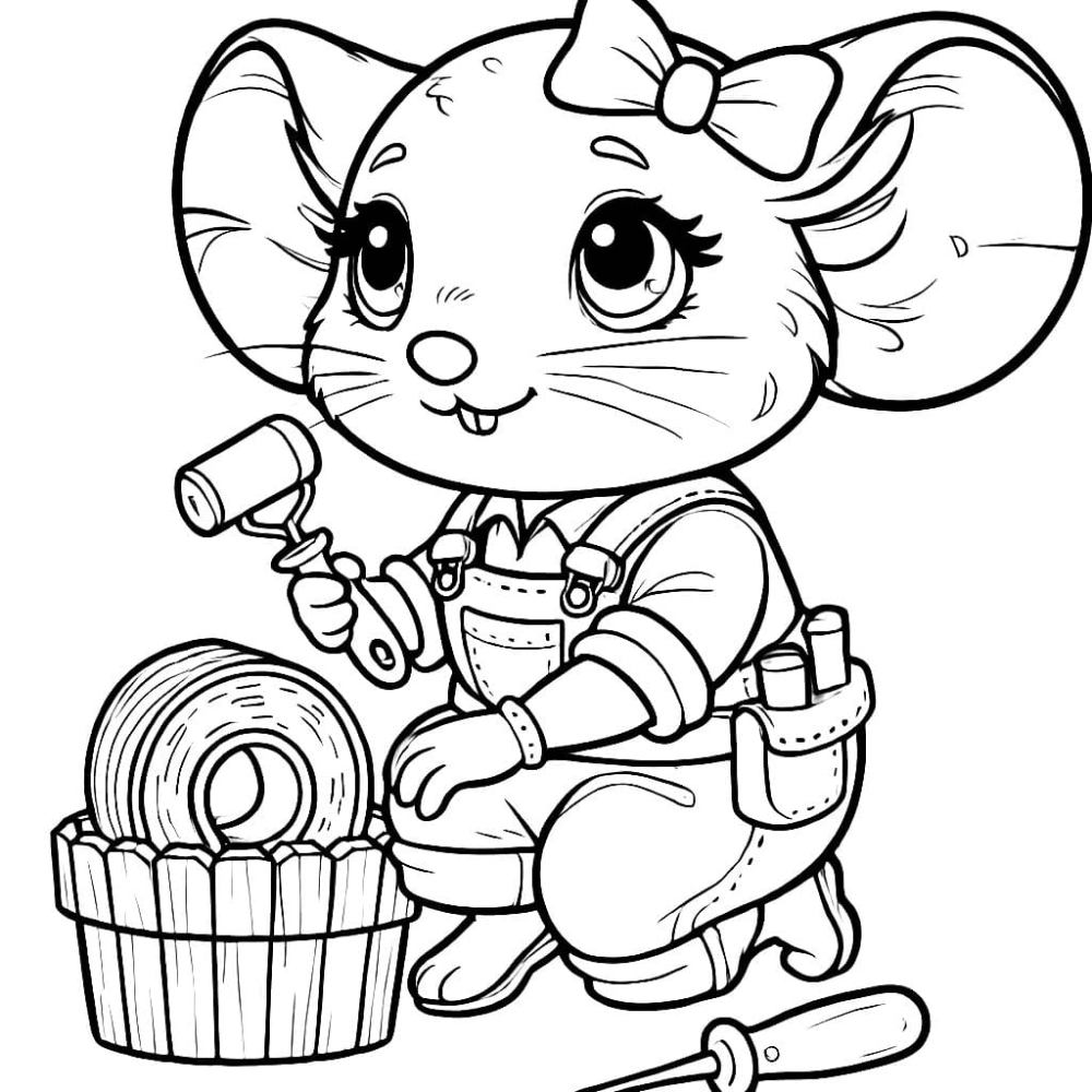 Bé thích thú với tranh tô màu chuột hamster cute sinh động và dễ thương