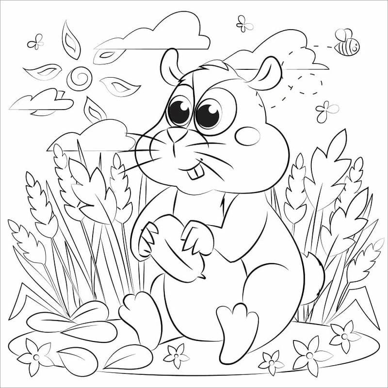 Khám phá tranh tô màu hamster ngồi giúp bé phát triển tư duy sáng tạo