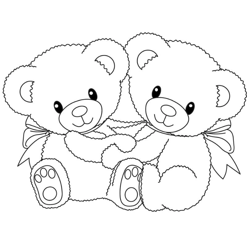 Bé yêu thích tranh tô màu con gấu cute đáng yêu