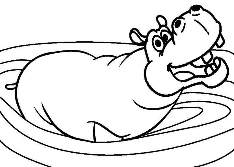 Bé thỏa sức sáng tạo với tranh tô màu con hà mã cho bé