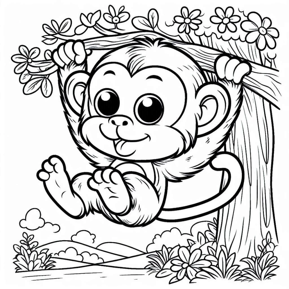 Tranh tô màu con khỉ là như thế nào hấp dẫn trẻ em