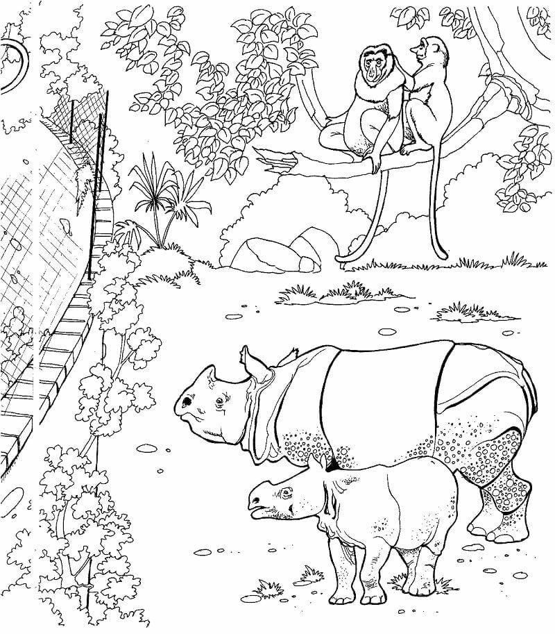 Vui cười cùng tranh tô màu con tê giác ngộ nghĩnh đáng yêu cho bé
