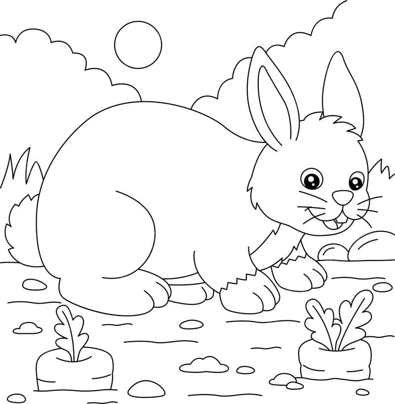 Sáng tạo bất ngờ với hình vẽ con thỏ để tô màu