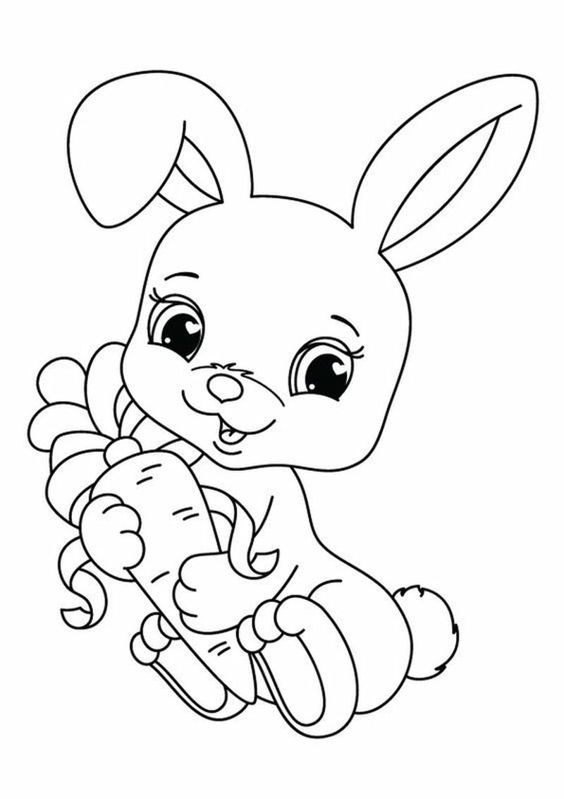 Bé thỏa sức sáng tạo cùng hình ảnh con thỏ cho bé tô màu