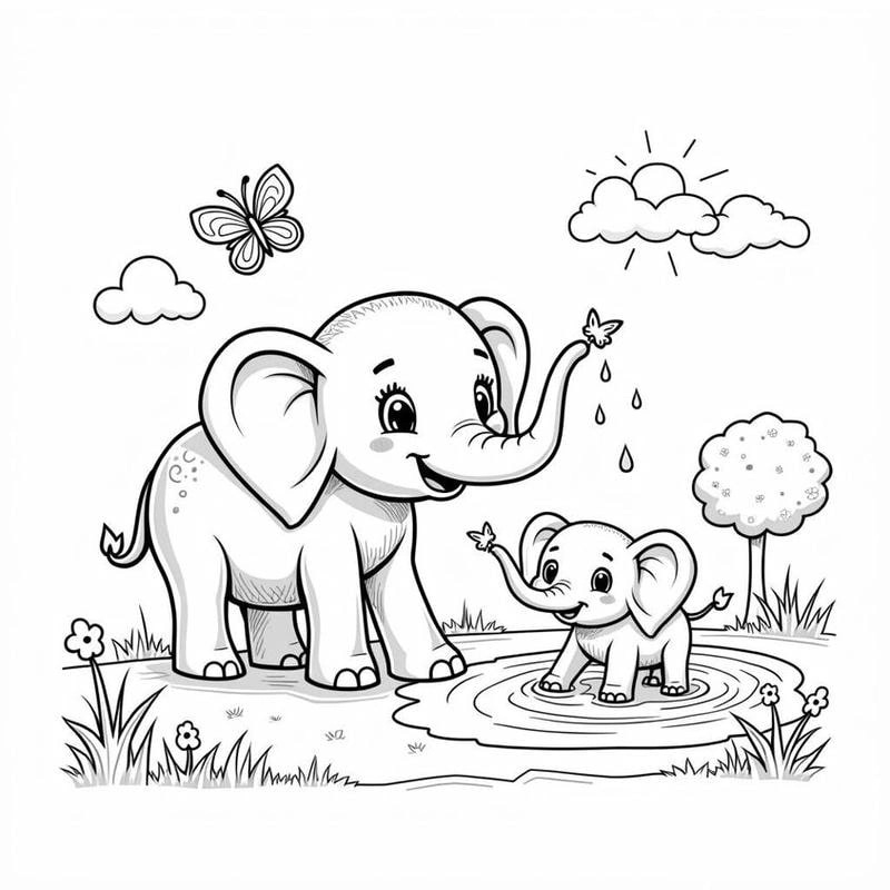 Bé yêu học thú vị với tranh tô màu con gà con vịt đáng yêu