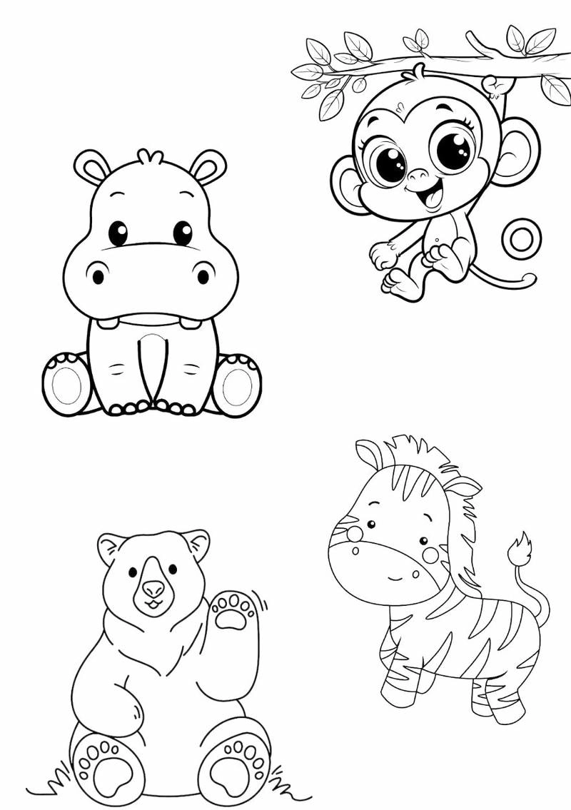 Khám phá nét đáng yêu của Tranh tô màu động vật chibi