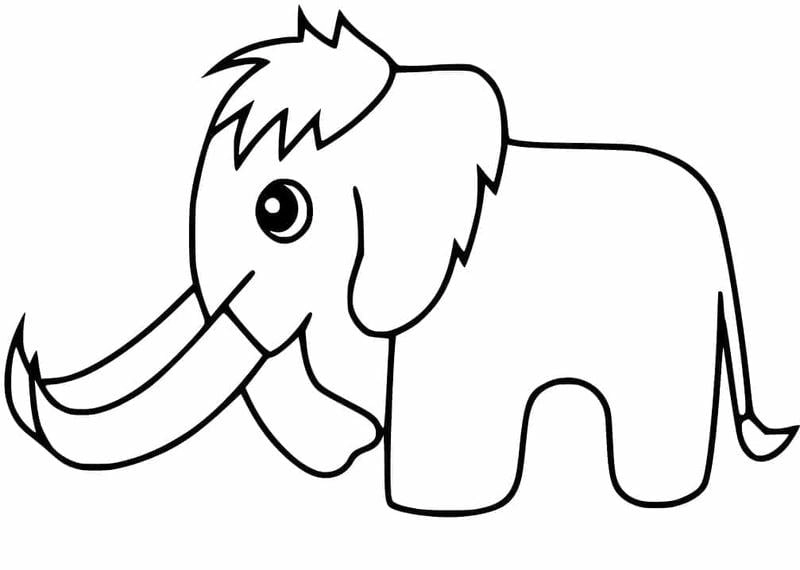 Bé yêu thích tranh tô màu voi ma mút cute dễ thương và vui nhộn