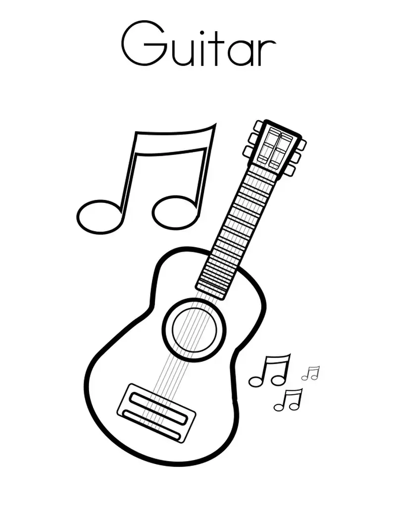 Khám phá âm nhạc qua tranh tô màu guitar acoustic