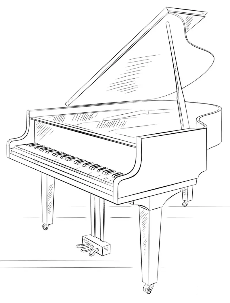 Tranh tô màu đàn piano là như thế nào