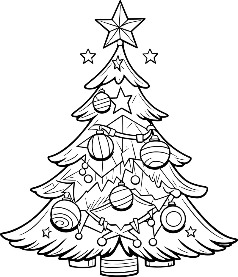 Thỏa sức sáng tạo với tranh tô màu cây thông Noel