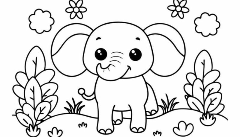 Bé tập tô với tranh tô màu động vật cho bé mầm non