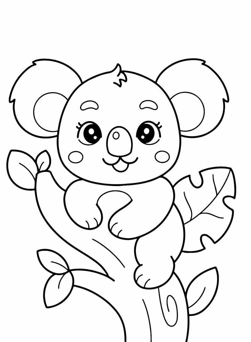 Bé thỏa sức sáng tạo với tranh tô màu koala dễ thương